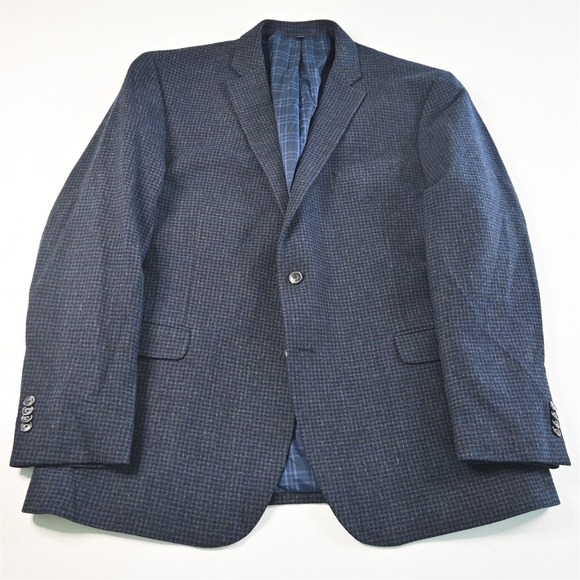 Jos A Bank 46R Basketweave Wool Tweed Soft Shoulder 1905 Blazer Jacket Coat